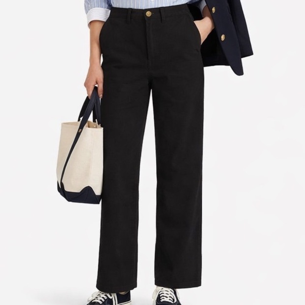 J.‎ Crew Factory Women's High Rise Casual Trouser Wide Leg Jeans Black Sz 35 NWT